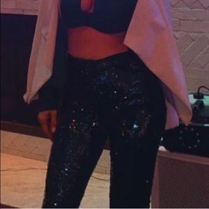 Zara flare leg sequini pants used like new